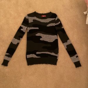 100% cashmere, girls camo sweater